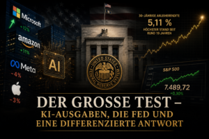 Mehr über den Artikel erfahren Wochenrückblick KW 31 — Big Tech besteht den Test, die Fed sorgt für Unruhe